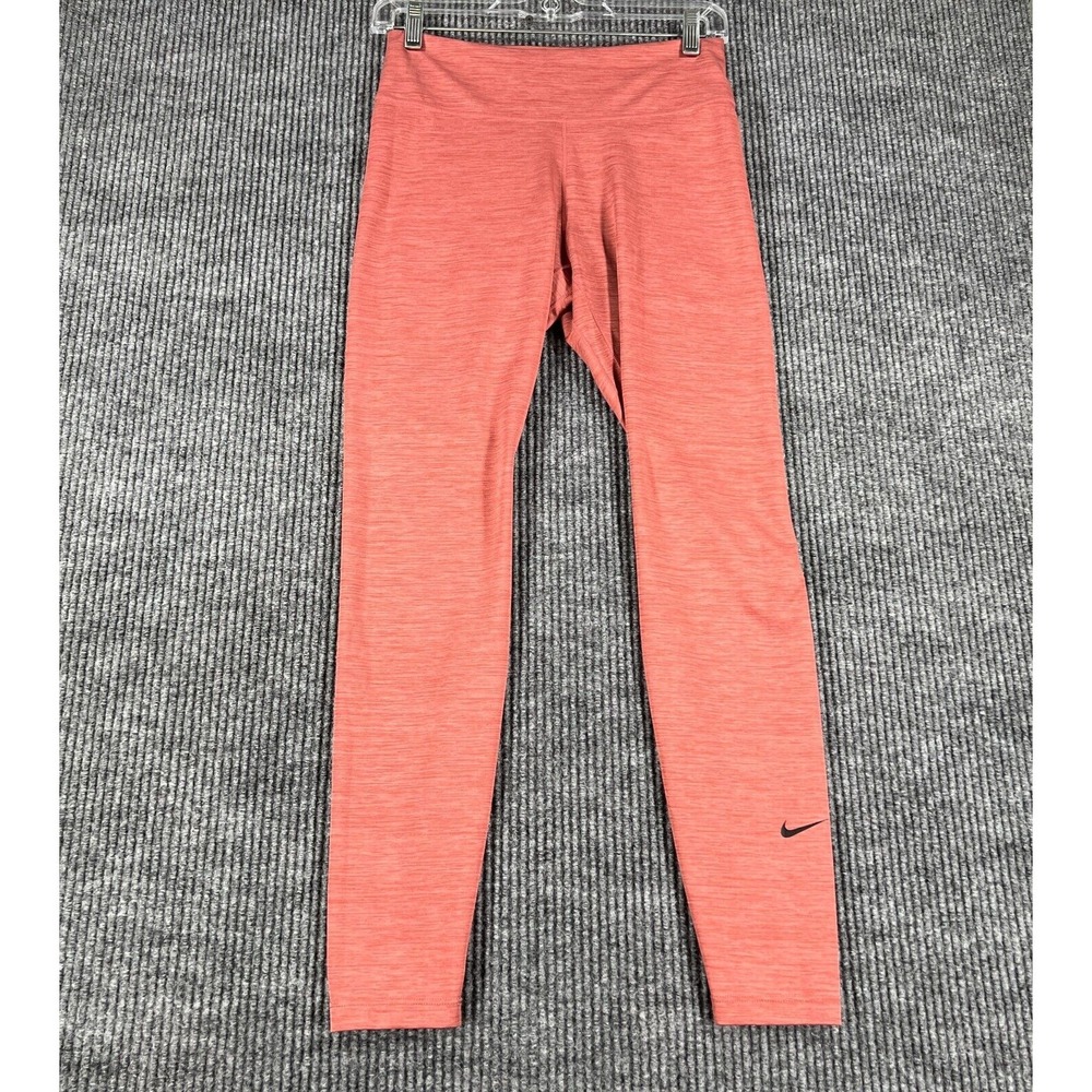 Nike Leggings Womens Medium Red Dri Fit Workout Training Active Gym Run Lift